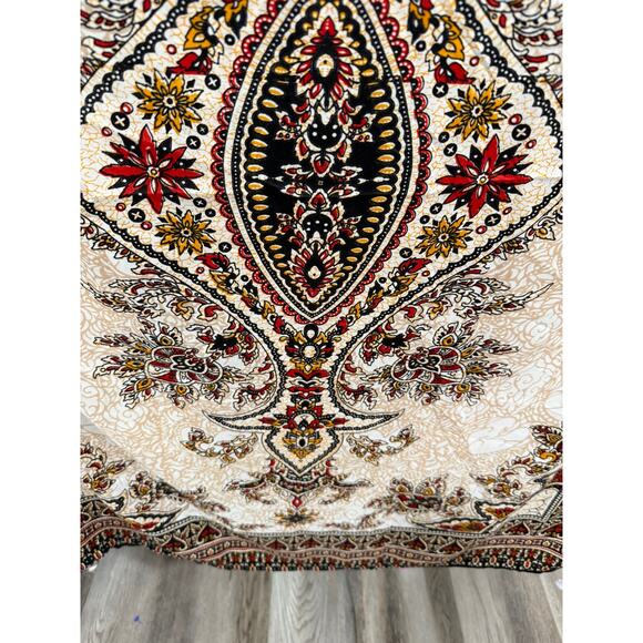 East Link Kaftan Maxi Dress 52 Beige Black Red Paisley Boho Kimono Tunic Lounge - Picture 6 of 9